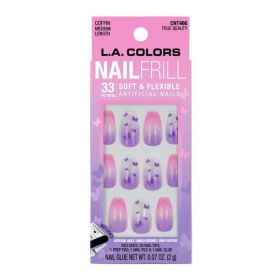 L.A. COLORS Frill Nail Tips, True Beauty, 33 Pieces