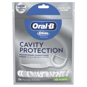 Oral-B Glide Cavity Protection Dental Floss Picks, Helps Prevent Cavities, 75 Count