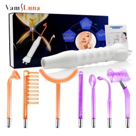 7 In 1 High Frequency Electrode Facial Machine Glass Tube Acne Wand Spot Acne Remover High Frequency Facial Spa Beauty Machine