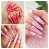 Makartt Pink Poly Nail Gel Kit, Nail Extension Gel Kit Nail Enhancement Gel with Slip Solution & LED UV Nail Lamp Base Top Coat