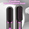 Hair Straightening Brush Fast Heating Cordless Curling Comb straightener brush Hair Styling Appliances Hot Comb Straightener