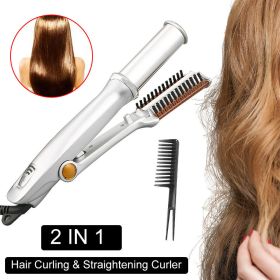 Hair Curler 3 In 1 Rotating Brush Hot Air Styler Comb Curling Iron Straightener Curler Styler 3 In 1 Multi Hairdressing Brush (Color: Box)