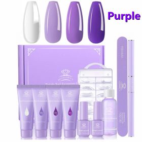 Makartt Poly Nail Extension Gel Kit 15ML Nail Gel with Slip Solution All In One Kit Nail Art for Nail Manicure Beginner Starter (Color: Purple Poly Nail Gel)