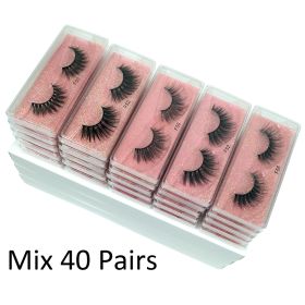 Lashes Bulk Wholesale 30/50/100/200 pcs 3d Mink Lashes Natural Mink Eyelashes Fluffy False Eyelashes Makeup False Lashes In Bulk (Color: Mix 40 pairs)