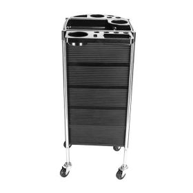 YC-Q7 5 Tiers Hairdresser Beauty Storage Trolley Black (Color: as picture)