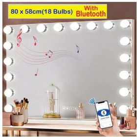 Large Vanity Mirror With Lights And Bluetooth Speakers Dimmable LED Lights With 10 Times Magnification USB Port for Woman Makeup (Color: with bluetooth)