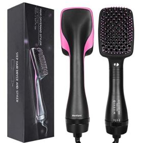 3 In 1 Hair Dryer Hot Air Brush Styler & Volumizer One Step Hair Straightener Curler Electric Blow Dryer Brush Wet And Dry Used (Color: Have Box)