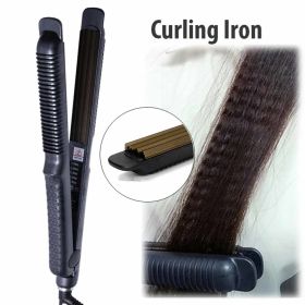 Corrugated Hair Curler Fast Heating Curling Iron Electric Hair Crimper Corrugation Flat Iron Corn Perm Splint Wave Styling Tools (Color: with box)