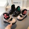 Flower Embroidery Girls Socks Shoes 2022 Early Autumn Baby Princess Ankle Boots Student Non-slip Beauty Little Girl Shoes F08014